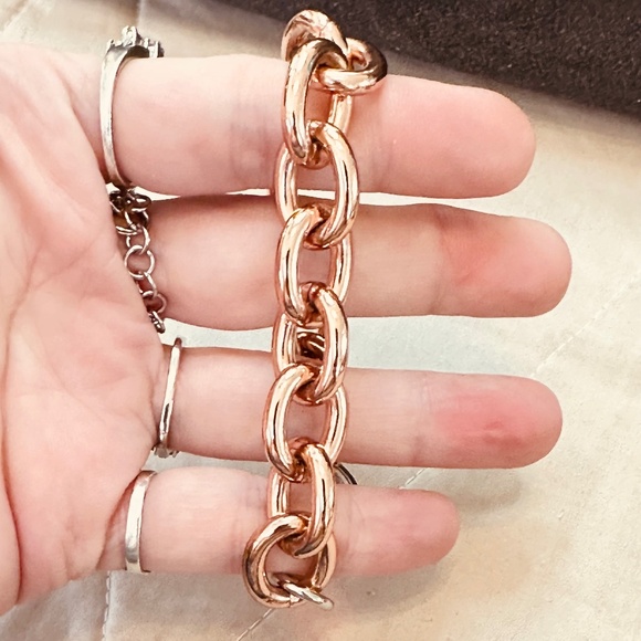 Diego & Massimo Made in Italy Rose Tone & Silver Tone Chain Link Bracelet - Picture 12 of 12